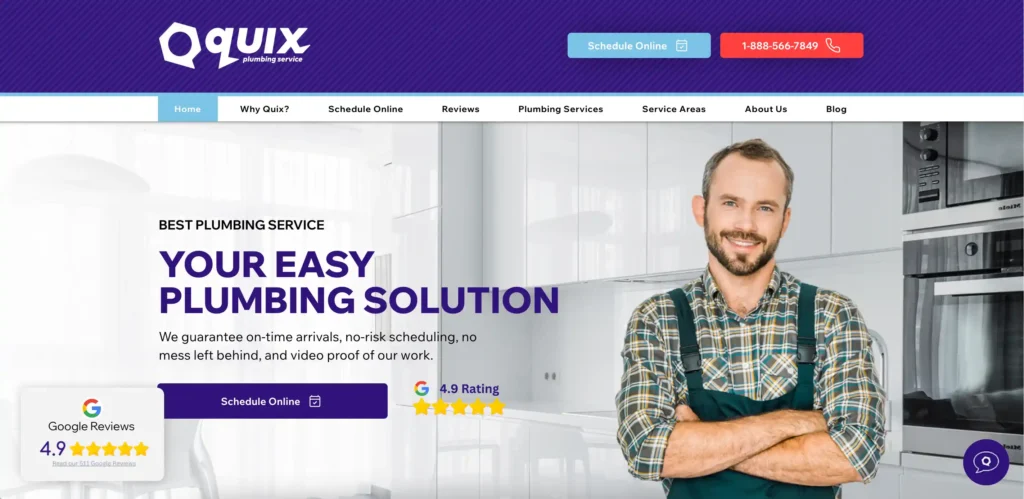 Quix Plumbing Service Plumbing Website